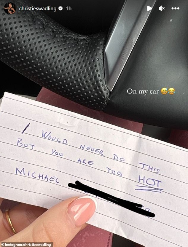 The 26-year-old, who filed for bankruptcy in December, shared on Instagram a photo of a note she received from a man