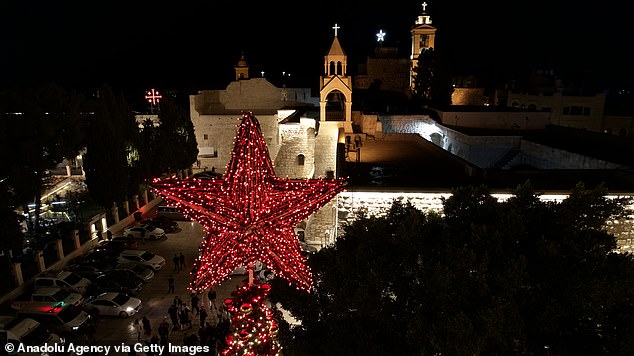 Christmas decorations are usually a welcome sight on the square in Bethlehem