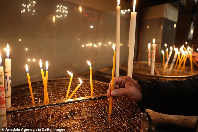 People attend Christmas celebrations around the Church of the Nativity in Bethlehem, West Bank, in January this year