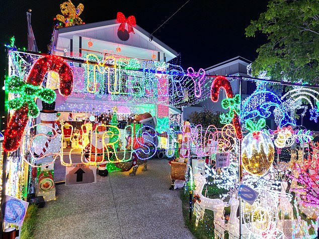 Mr Lehmann announced on Tuesday that his Christmas lights (above) will remain on this year after canceling the show last week