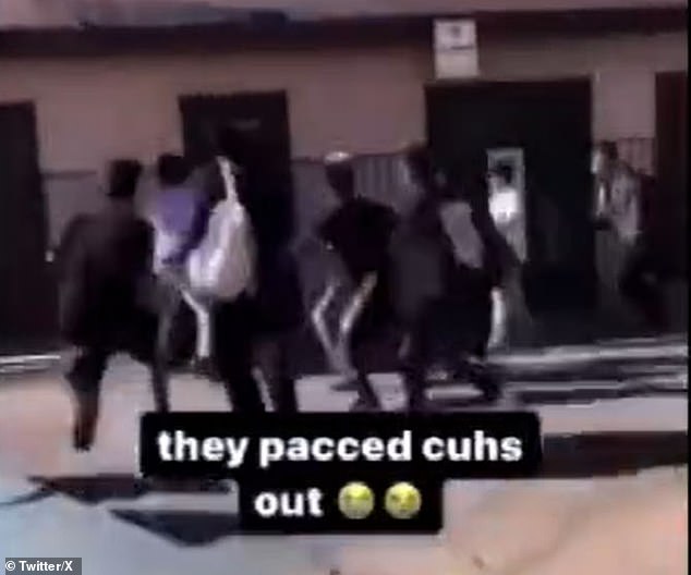 Footage of the violence that reportedly led to Lewis' death shows a group of a dozen students panicking after the fight started