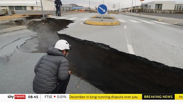 Gaping gorges have split the open roads in the city, which has been emptied of residents