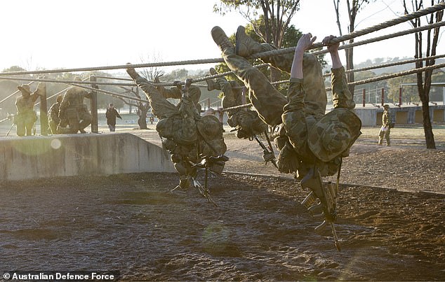 Soldiers attend training exercises at the Army Recruit Training Centre, Kapooka in NSW
