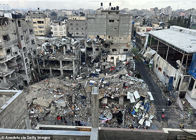 The ruins after the Israeli bombing of the Jabalia refugee camp in Gaza City, Gaza earlier this week