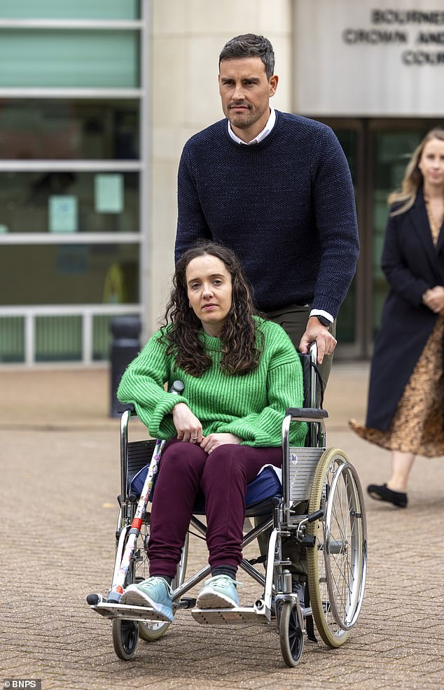 Mrs Sharp, pictured at Bournemouth Crown Court for Clark's sentencing.  She said he refused to look at her during the hearing