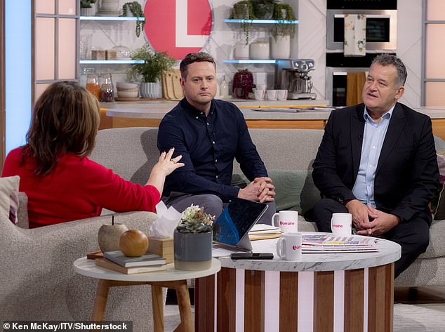 Discussion: Elsewhere in the interview with Lorraine, Paul joined royal correspondent Russell Myers to discuss the controversy surrounding the new series of The Crown (photo Lorraine)