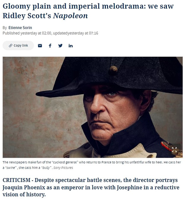 1700148736 677 French critics slam Ridley Scotts Napoleon biopic as they round