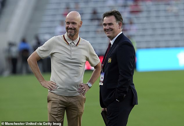 United football director John Murtough pictured with Erik ten Hag during preparation