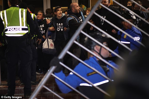 USCP said violent protesters used bike racks to attack law enforcement, including members of the U.S. Capitol Police, while members of Congress were at the DNC headquarters for an event on Wednesday.