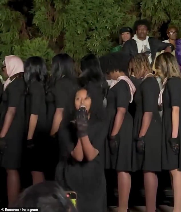 Sisterhood: Video has surfaced of the 18-year-old's induction into Alpha Kappa Alpha, the first historically black sorority in the Greek system