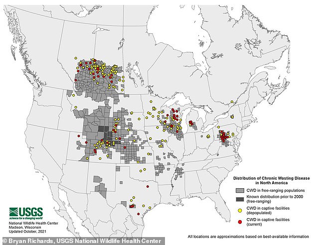 Chronic wasting disease (CWD) causes zombie-like symptoms, leaving creatures disoriented, drooling, and uncoordinated—with no fear of humans.  CWD has spread to more than 23 US states, two Canadian provinces and South Korea, according to the US Geological Survey.