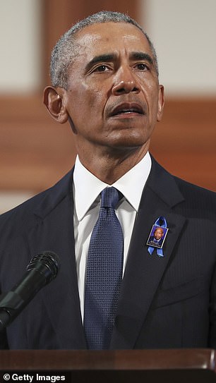 Former President Obama was pictured in Atlanta in 2020