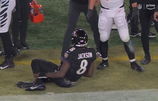 After the above tackle, Jackson was seen holding his ankle before heading to the medical tent