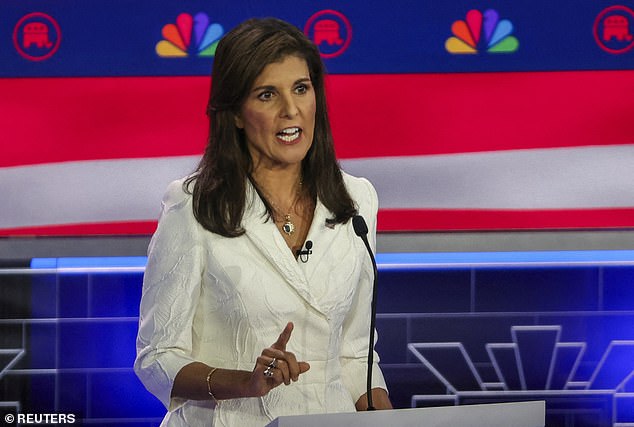 Former UN Ambassador and South Carolina Governor Nikki Haley leads Biden by as many as 10 points, 55 to 45