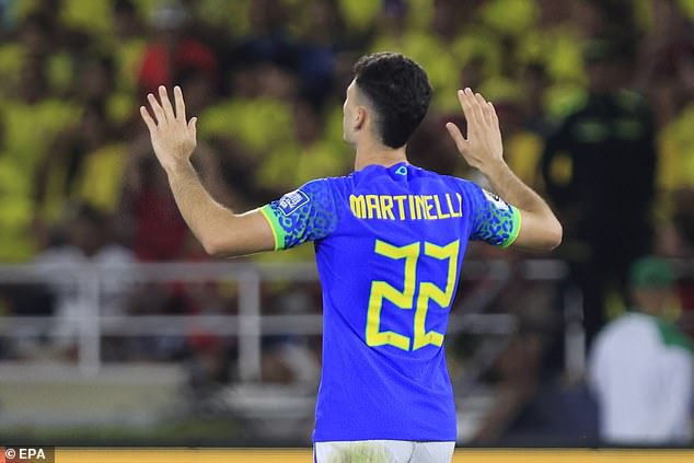 Martinelli scored in his seventh cap for Brazil as he looked to earn a regular starting role