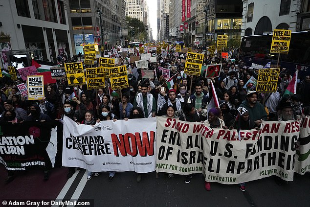 Hundreds of high school students and teachers from New York walked out and marched to Bryant Park