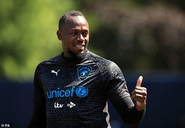 Bolt has played for Soccer Aid but declared his competitive sporting life was over in 2019