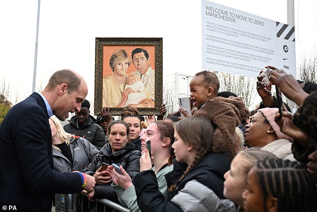 Prince William, 41, marked the launch of the Royal Foundation Community Impact Project yesterday with a visit to the youth centre, where he was joined by Greater Manchester Mayor Andy Burnham.