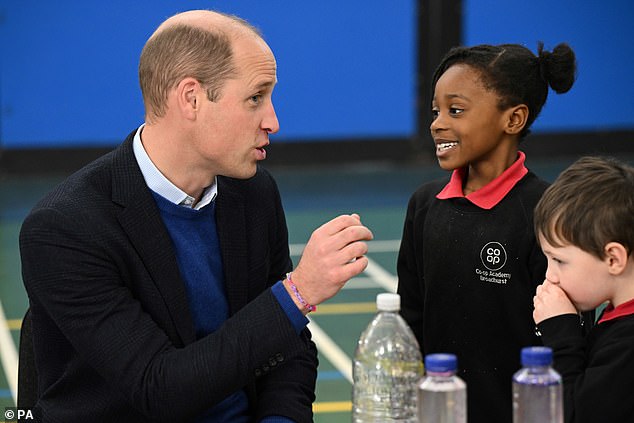 William speaks to children during his visit to the Moss Side Millennium Powerhouse