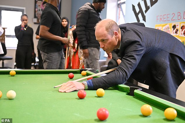 He seemed very focused on a game of pool during his visit, as observers watched his strategic play