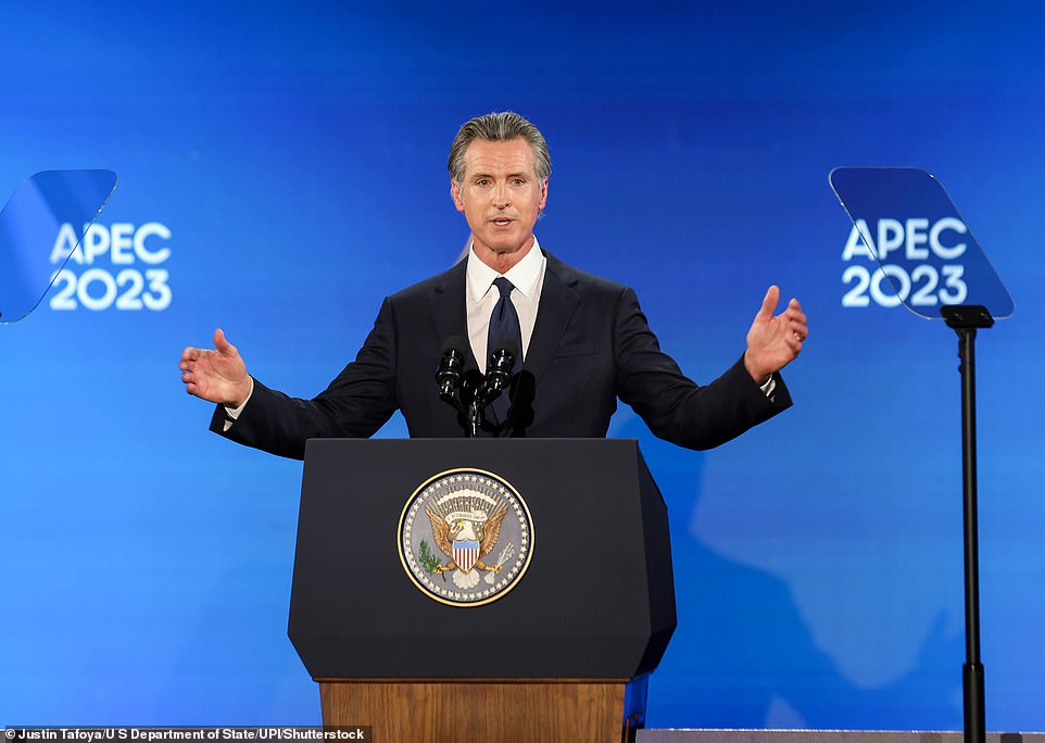 Newsom has become a top surrogate for Biden's campaign, helping him raise an estimated $3 million during a fundraiser in San Francisco on Tuesday evening.  The president made the comments on Wednesday at the APEC meeting, where the president hosted a star-studded event in the evening that saw the 80-year-old take the stage with rocker Gwen Stefani.