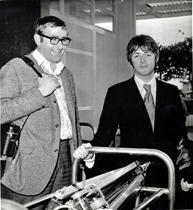 Mal pictured with Paul McCartney at Nice Airport, France.  During the 1960s, when Mal traveled with the Beatles as they conquered the world, their stardom reflected on him and he enjoyed it.