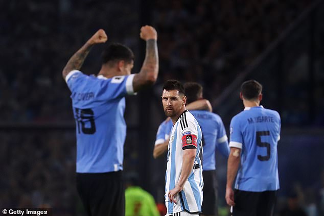 Lionel Messi and Argentina saw their unbeaten run end in Uruguay in an ill-tempered match