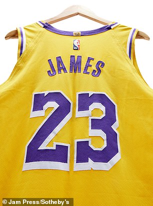 The back of LeBron James' jersey