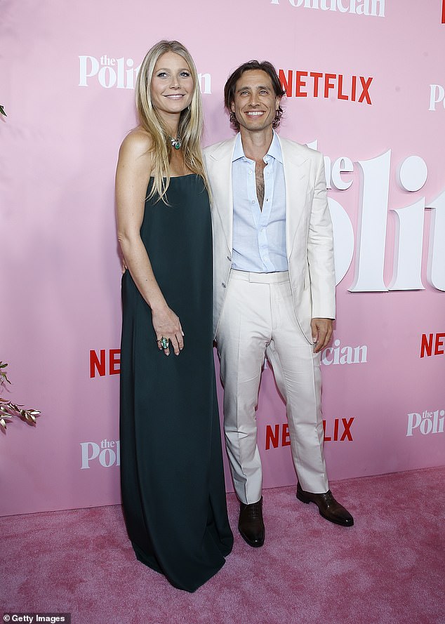 Her husband: Paltrow and Falchuk attend the 2019 premiere of The Politician New York at the DGA Theater in New York City