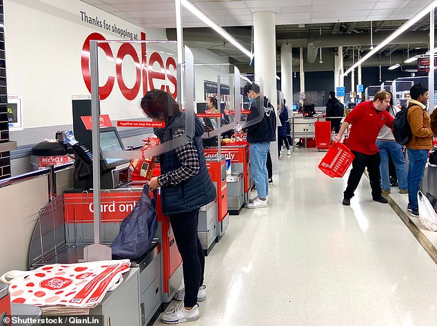 Coles says more than two-thirds of its customers prefer the convenience of self-service checkouts (pictured)