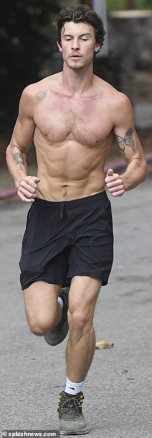 If you get it, the 25-year-old pop act showed off his marble-chapped physique as he stepped up for a run in the City Of Angels