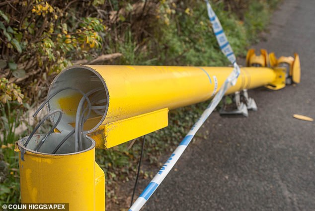 It is the fourth speed camera that has been attacked in the area in recent weeks.  Local Police Chief Inspector Ian Thompson said: 'We are deeply concerned by the recent increase in criminal damage to speed cameras in the West Cornwall region.'