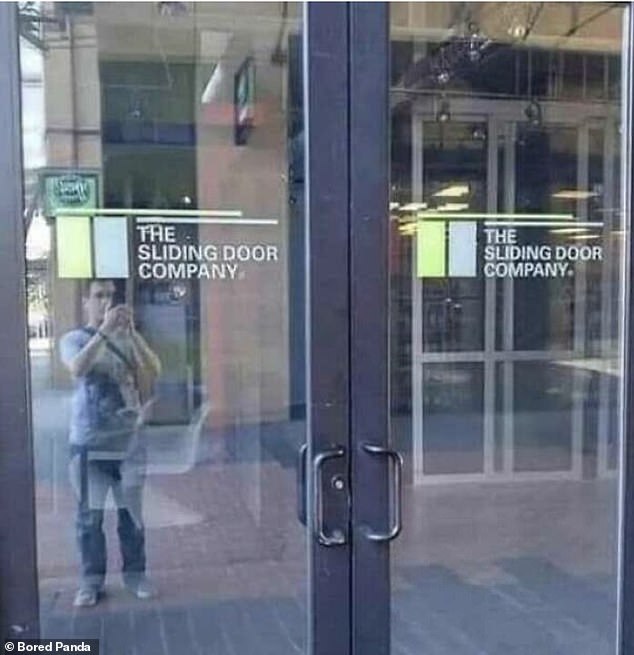 The irony!  The Sliding Door Company, in Canada, has push and pull doors at their headquarters