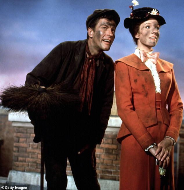 Chimney: Dick's Hollywood career soared in the 1960s, landing him in movie musicals like Mary Poppins, in which he is depicted opposite the Oscar-winning lead role Julie Andrews