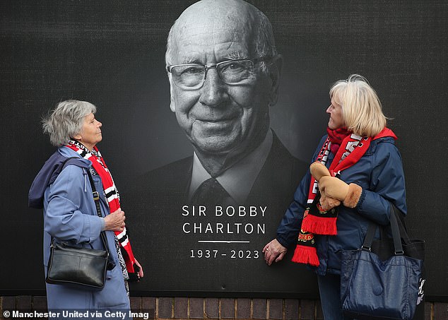 Thousands of fans gathered at Old Trafford to pay one last tribute after his funeral on Monday