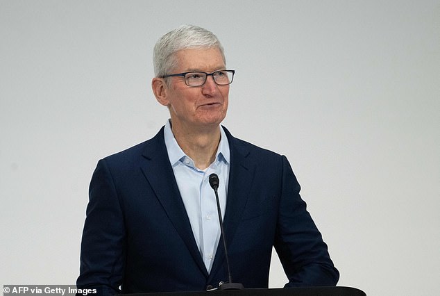 More than 100 Jewish rabbis and activists had called on Apple, Google Amazon and Disney to stop advertising on X. Apple CEO Tim Cook is pictured