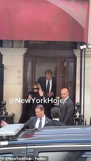 The ex-president was joined by daughter Ivanka and sons Don Jr.  and Eric at St. Ignatius Loyola Church on the Upper East Side