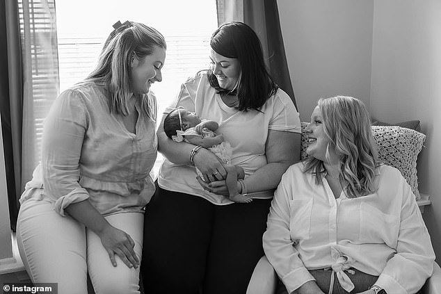 The three sisters were raised by Karen, a single mother, after their father died when they were young (Sara, Katie and Megan photo)