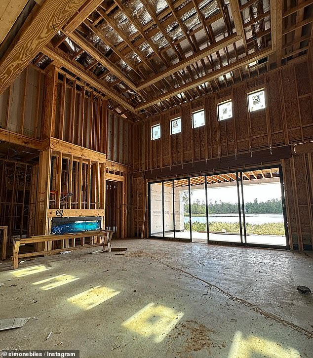She shared a few photos of the progress on her massive home on her Instagram Story and in a post