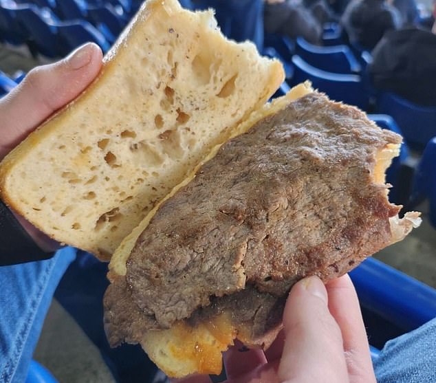 The £5 Philly cheesesteak from Sheffield Wednesday in Hillsborough looks woefully unappetizing