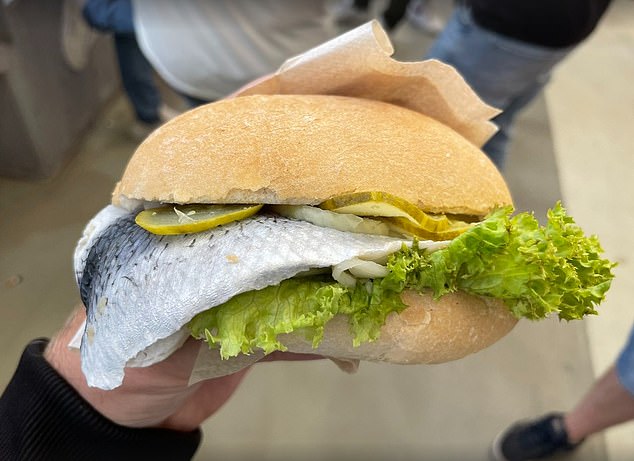 Fischbrotchen, directly translated as 'fish in a roll', is sold at Bundesliga team Red Bull Leipzig