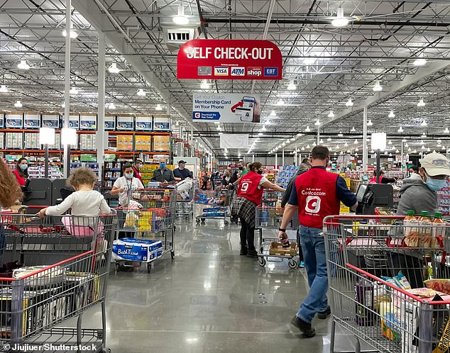 Costco in the US is now adding more employees to self-checkout areas, although it is not eliminating them entirely (archive photo)