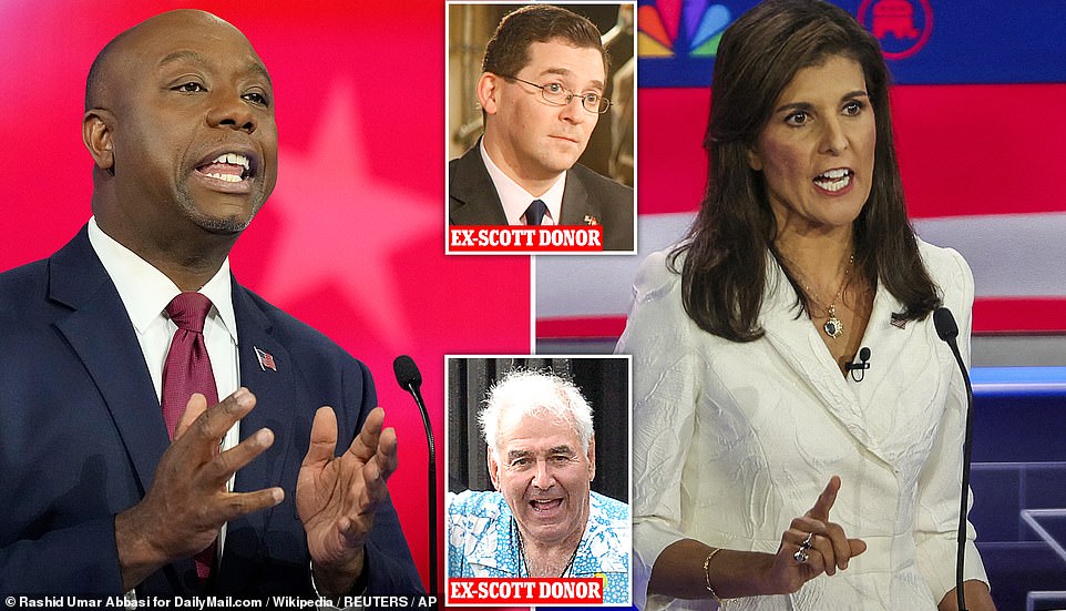 Donors to Tim Scott's presidential campaign are switching their support to fellow South Carolina native Nikki Haley after the senator suspended his campaign Sunday evening.  Campaign staff and donors alike were blindsided by Scott's announcement on Fox News that he was ending his bid for president, just four days after the third GOP debate, where he publicly debuted his relationship with interior designer Mindy Noce.