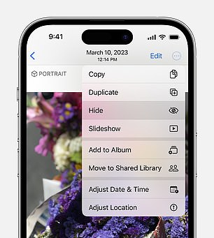 Apple lets you hide photos (Apple)