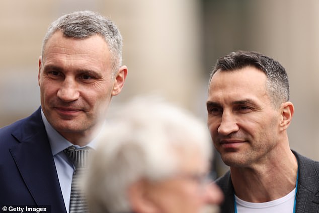 Wladimir and his brother Vitali (left) have been critical of Russia's ongoing war in their homeland Ukraine