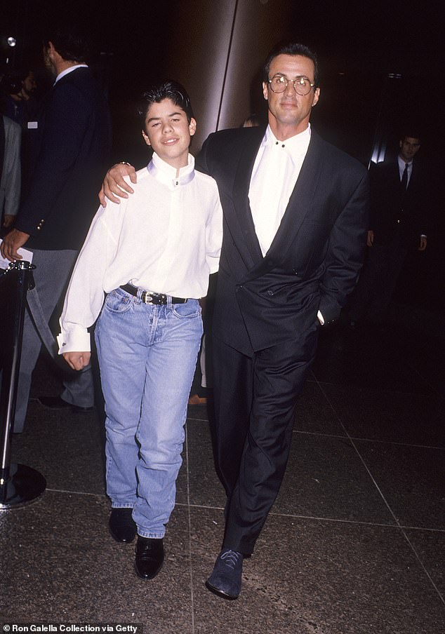 Stardom: At the time of the film's release in November 1990, the Rambo sensation was having a torrid run in his career with a decade of hits, including multiple films in the Rocky and Rambo franchises (Father and son are depicted together in the movie).  Rocky V premiere in West Hollywood in November 1990)