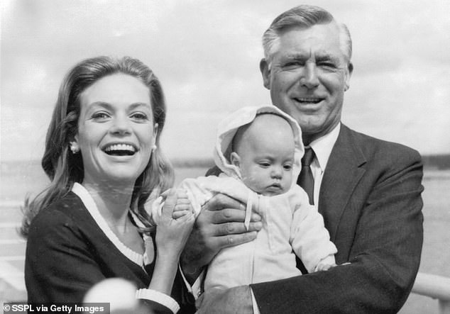 Cary Grant with his wife, actress Dyan Cannon and their daughter Jennifer