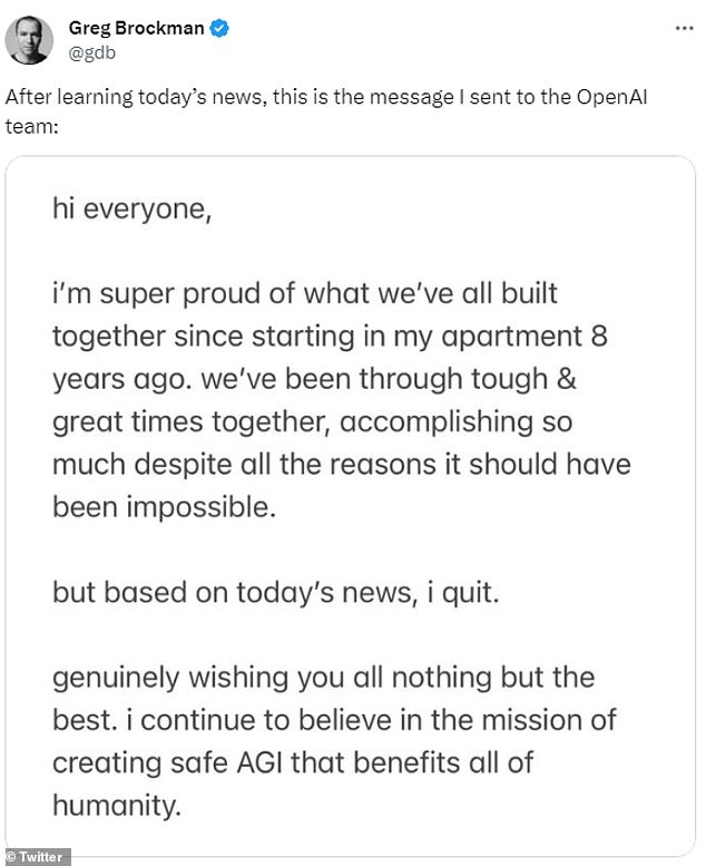 1700327262 560 OpenAI co founder Greg Brockman QUITS as president of the ChatGPT