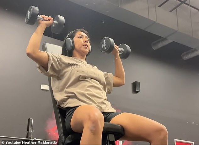 Maldonado listened to powerful podcasts while lifting weights at the gym