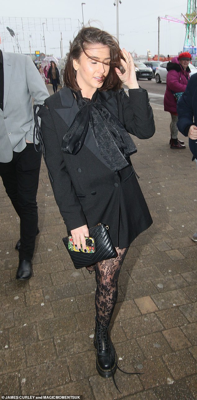 Dressed to impress: Former Coronation Street actress Brooke Vincent dressed in an all-black outfit as she arrived